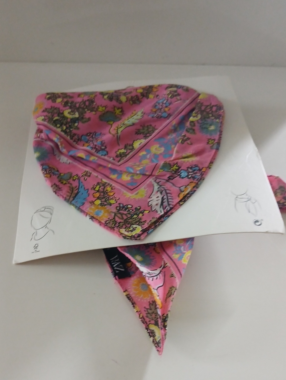 Pink Floral Bandana Scarf by